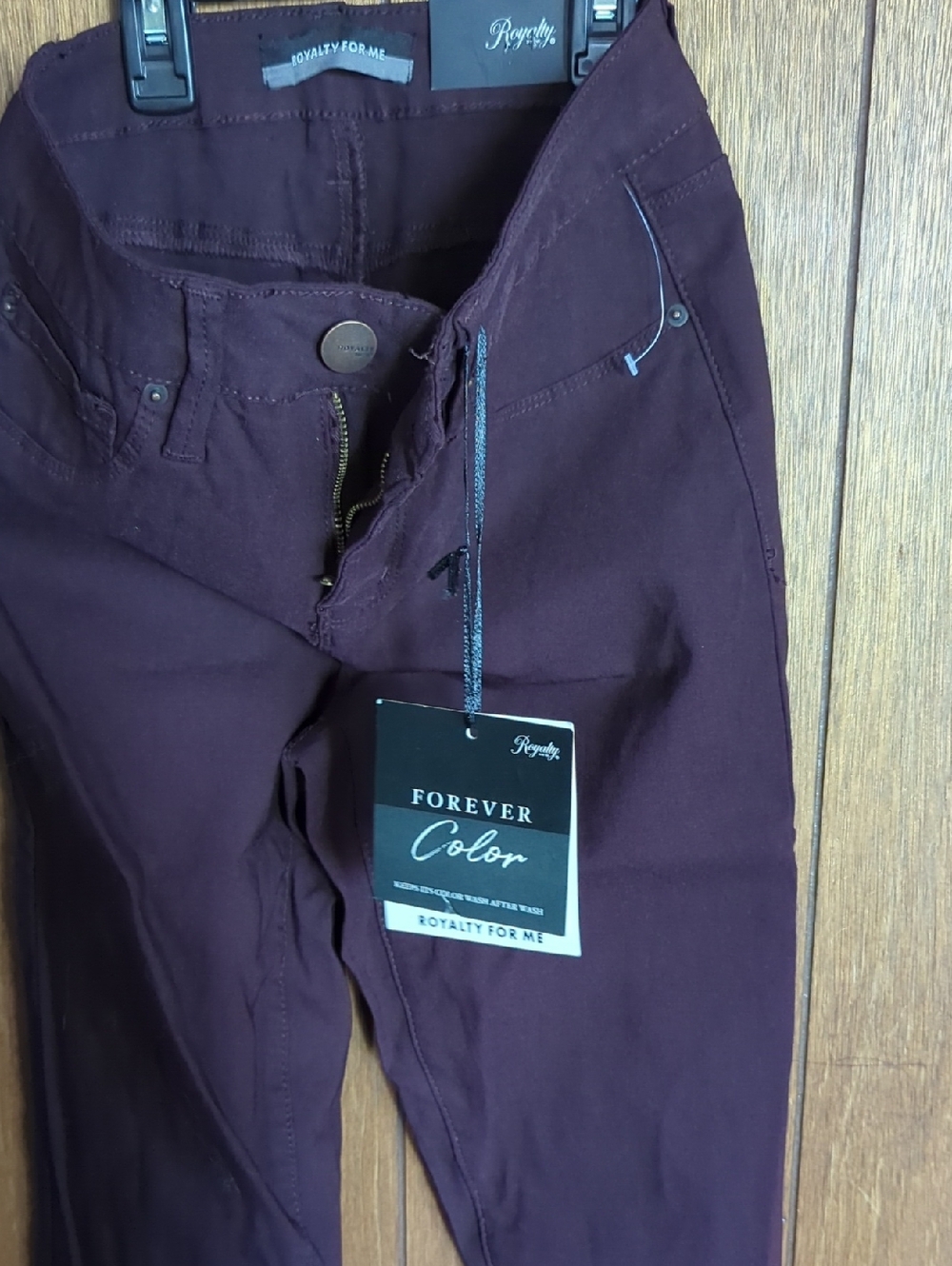 Royalty For Me Burgundy Slim Five-Pocket Pants
